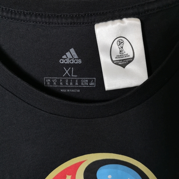 Adidas FIFA World Cup 2018  Emblem Tee  Men's  T-Shirt  Size XL   Black - Picture 10 of 10